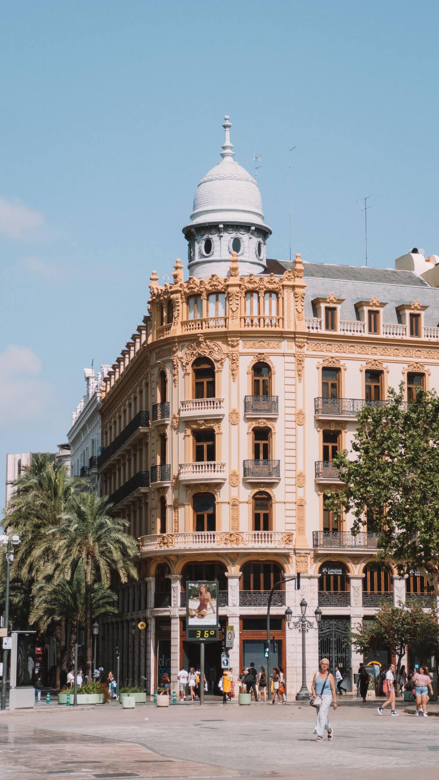 Traditional building in Valencia under a summer sky
